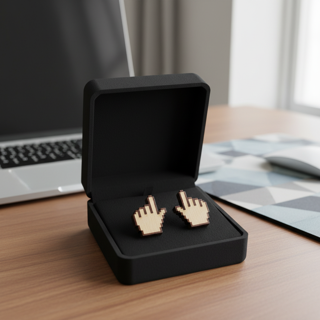 Zeigefinger Holz Ohrringe