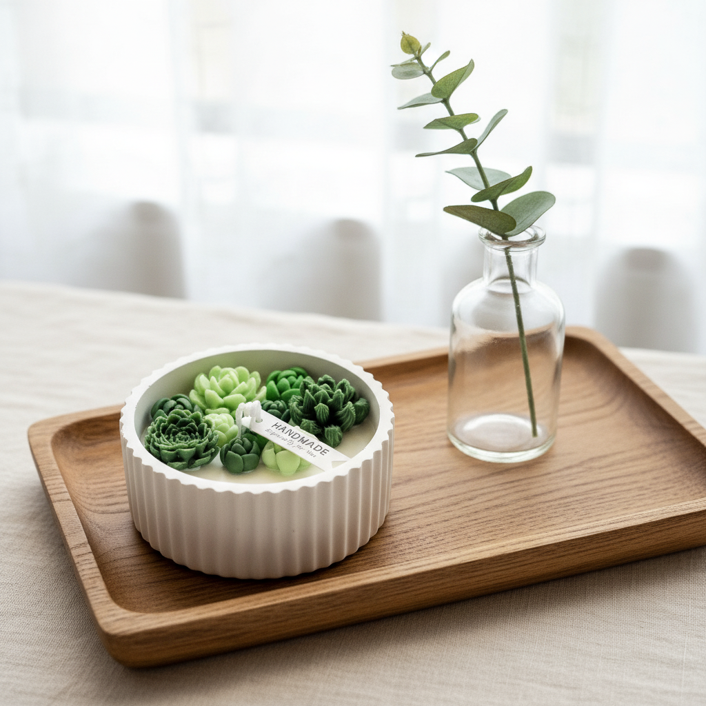 vegane Sojakerze Sukkulenten