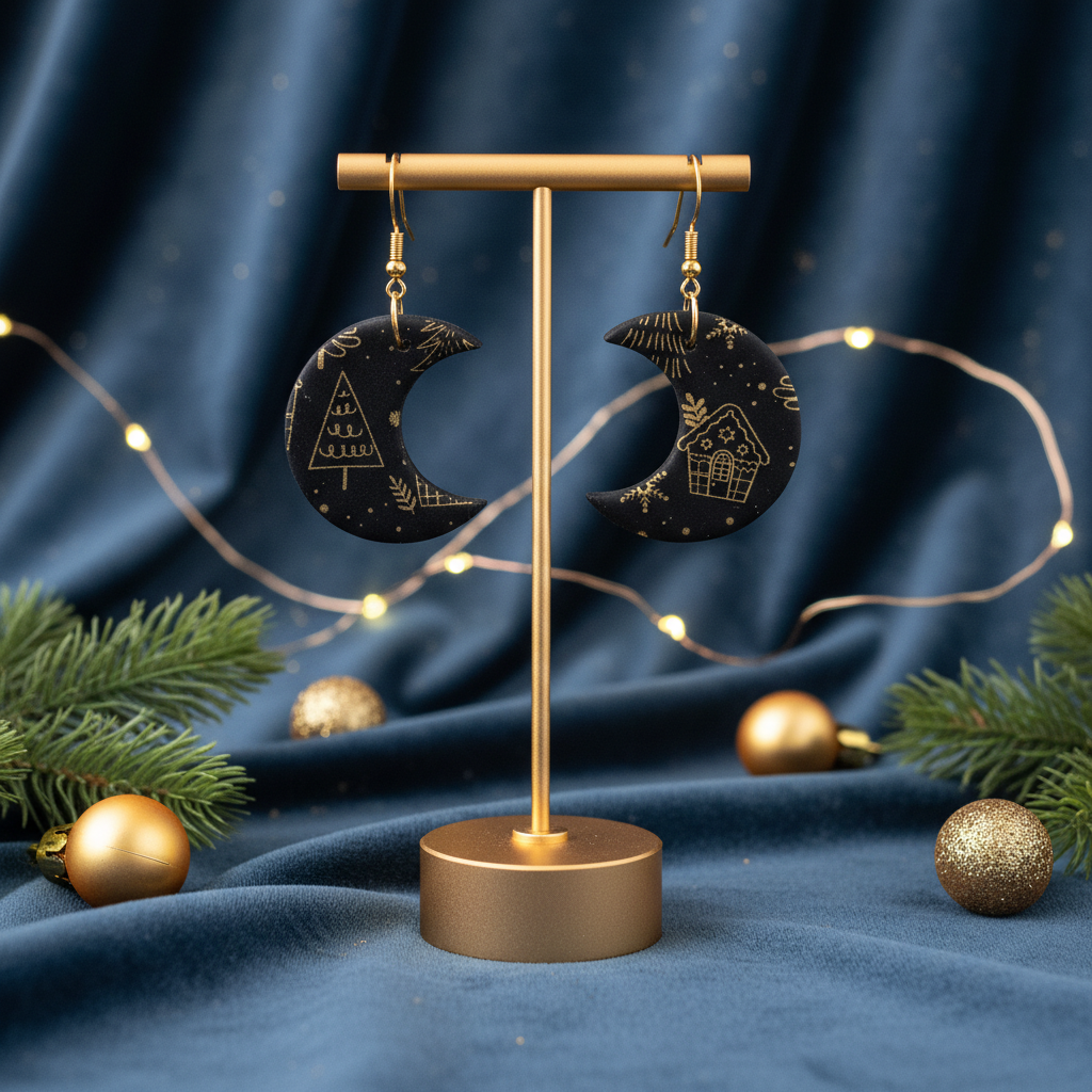 Mond Ohrringe Weihnachten