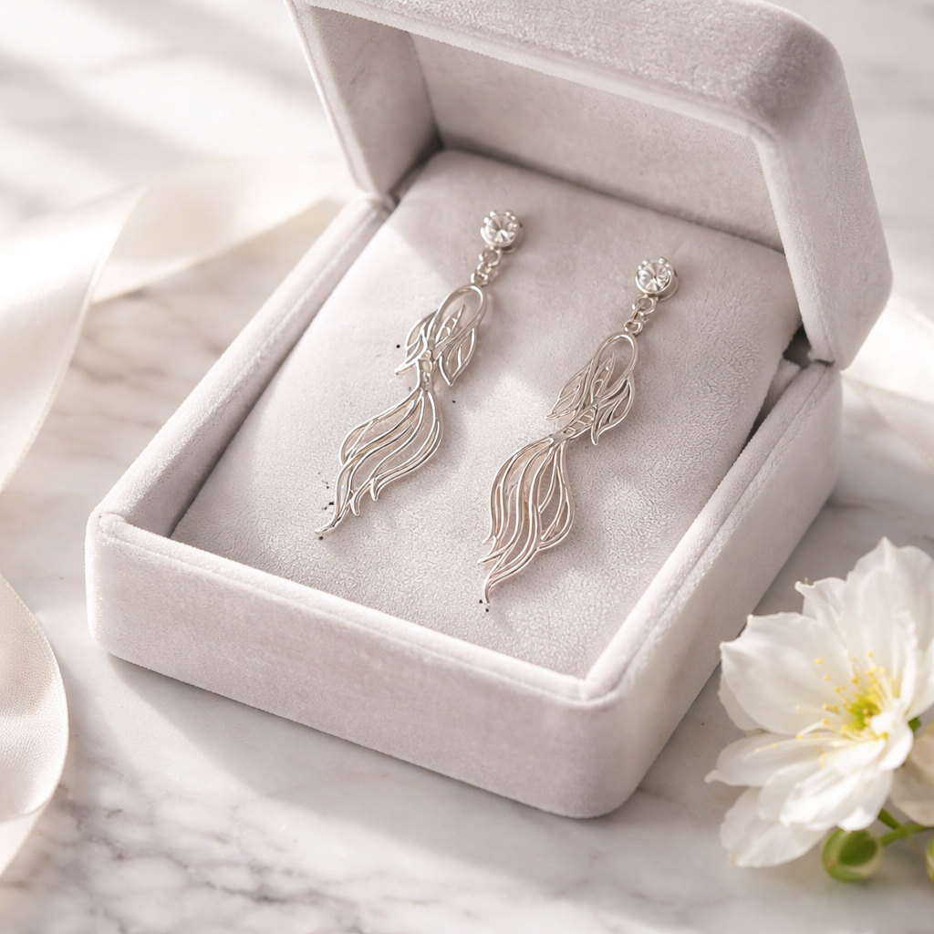 Silberfarbene Edelstahl Ohrringe