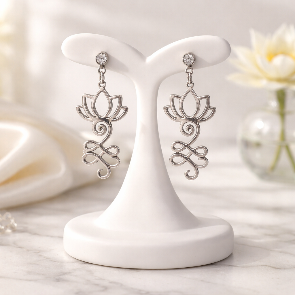 Silberfarbene Edelstahl Ohrringe