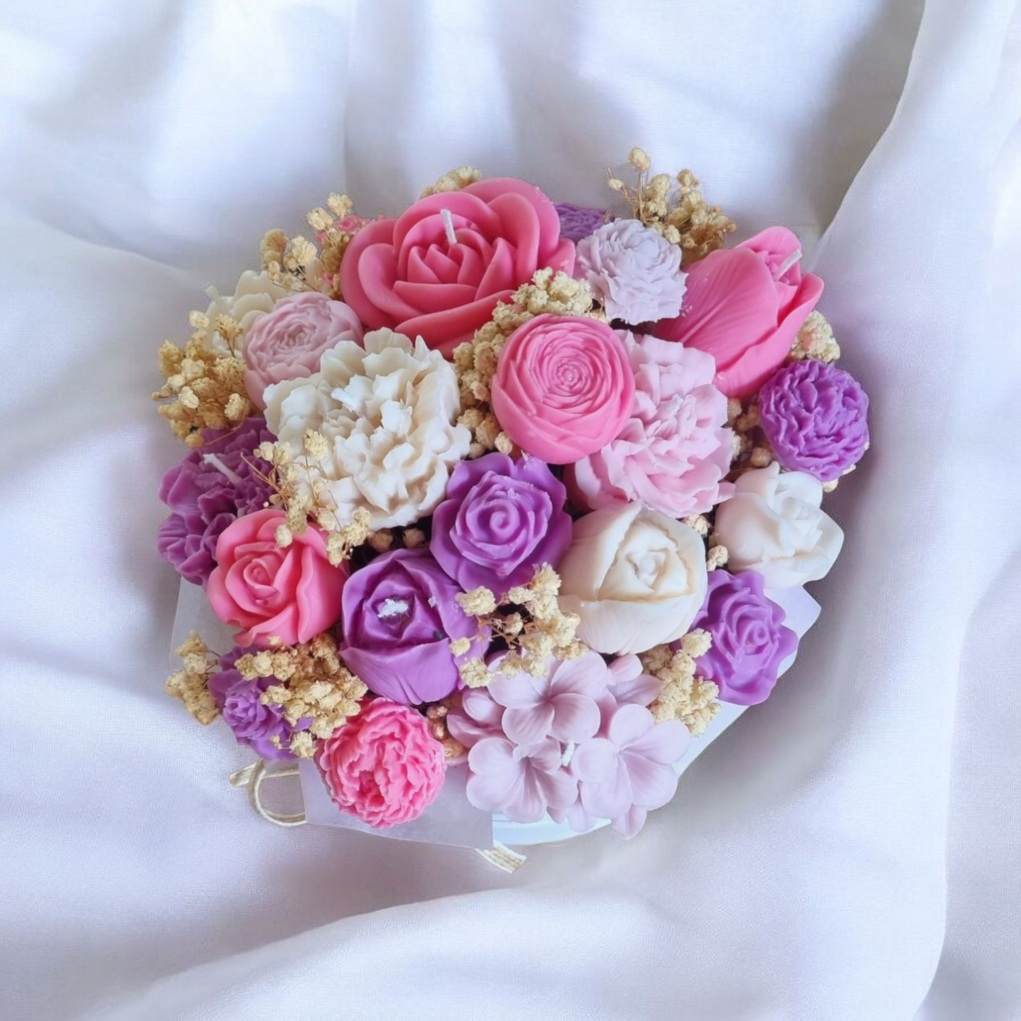 Blumenbouquet aus Kerzen
