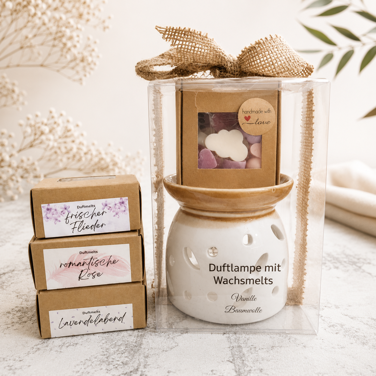 Geschenkset Duftlampe mit Duft Wachsmelts