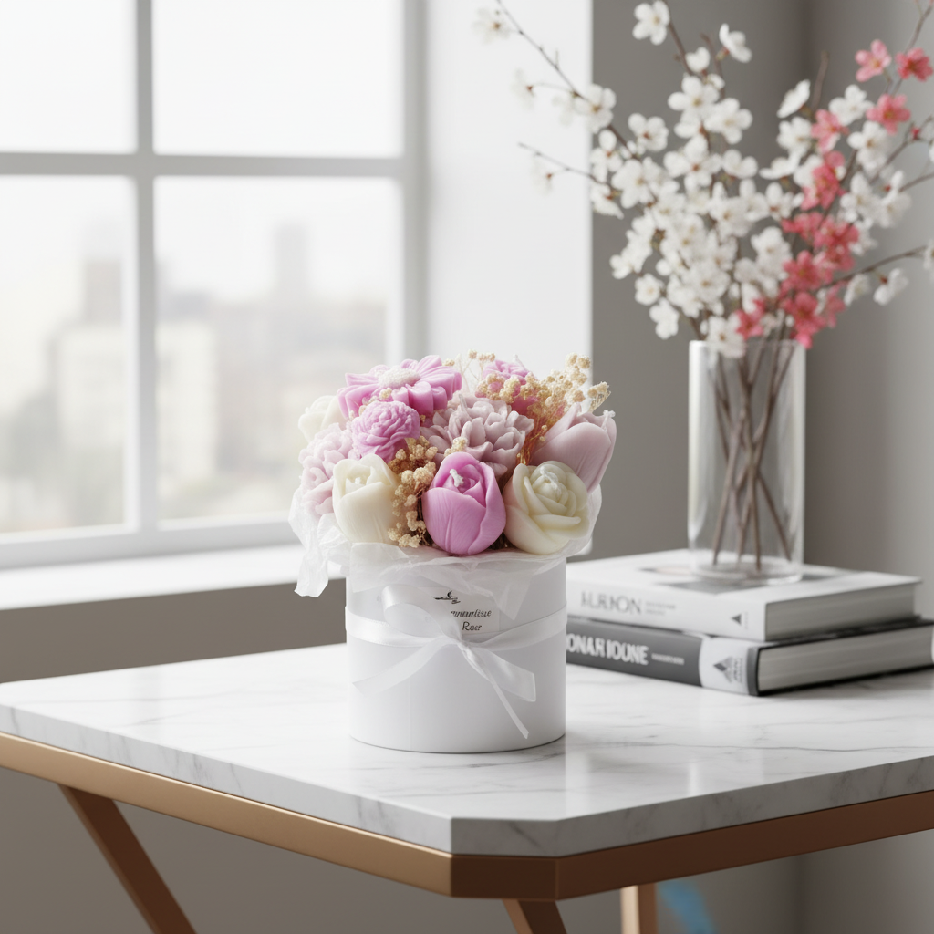 Blumenbouquet aus Kerzen