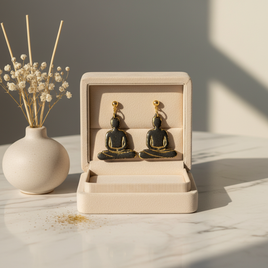 Polymer Clay Ohrstecker Buddha
