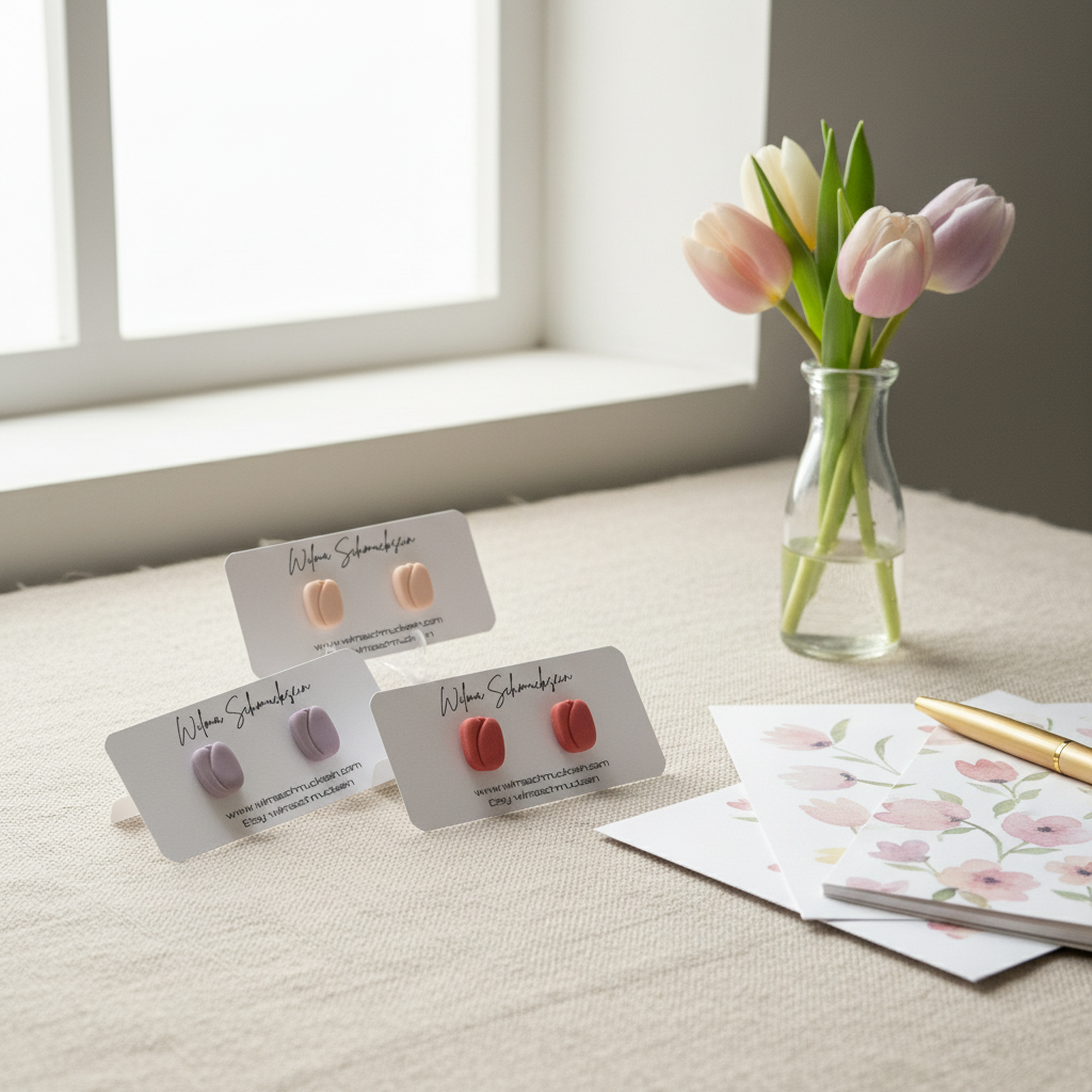 Polymer Clay Ohrstecker kleine Tulpe