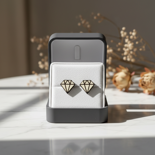 Diamant Holz Ohrringe