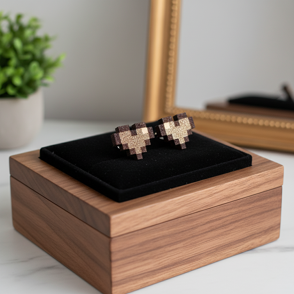 Herz Holz Ohrringe