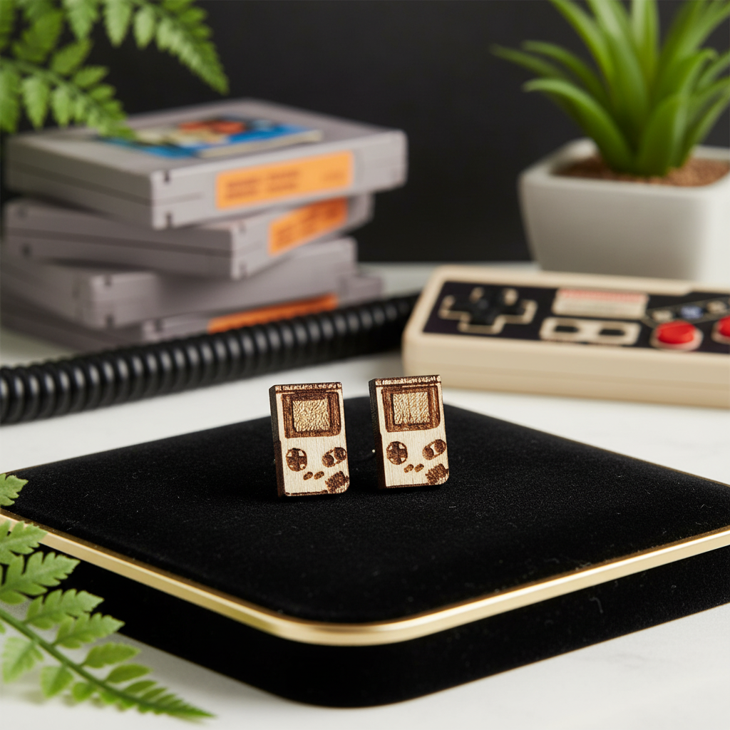 GameBoy Holz Ohrringe