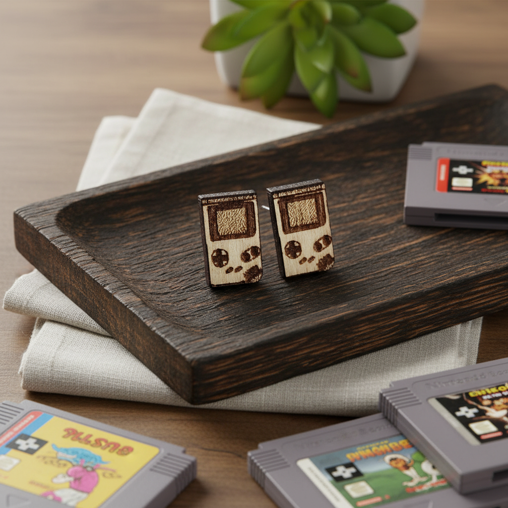 GameBoy Holz Ohrringe
