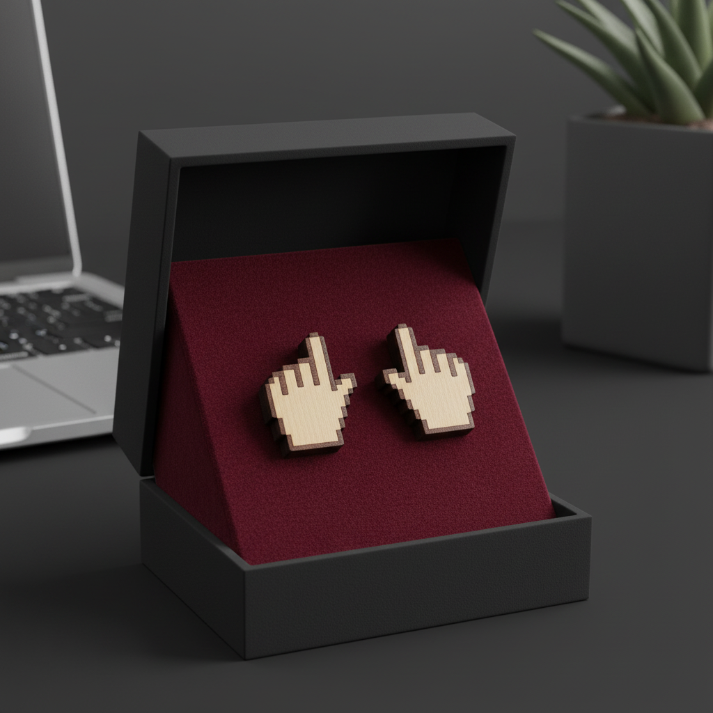 Zeigefinger Holz Ohrringe