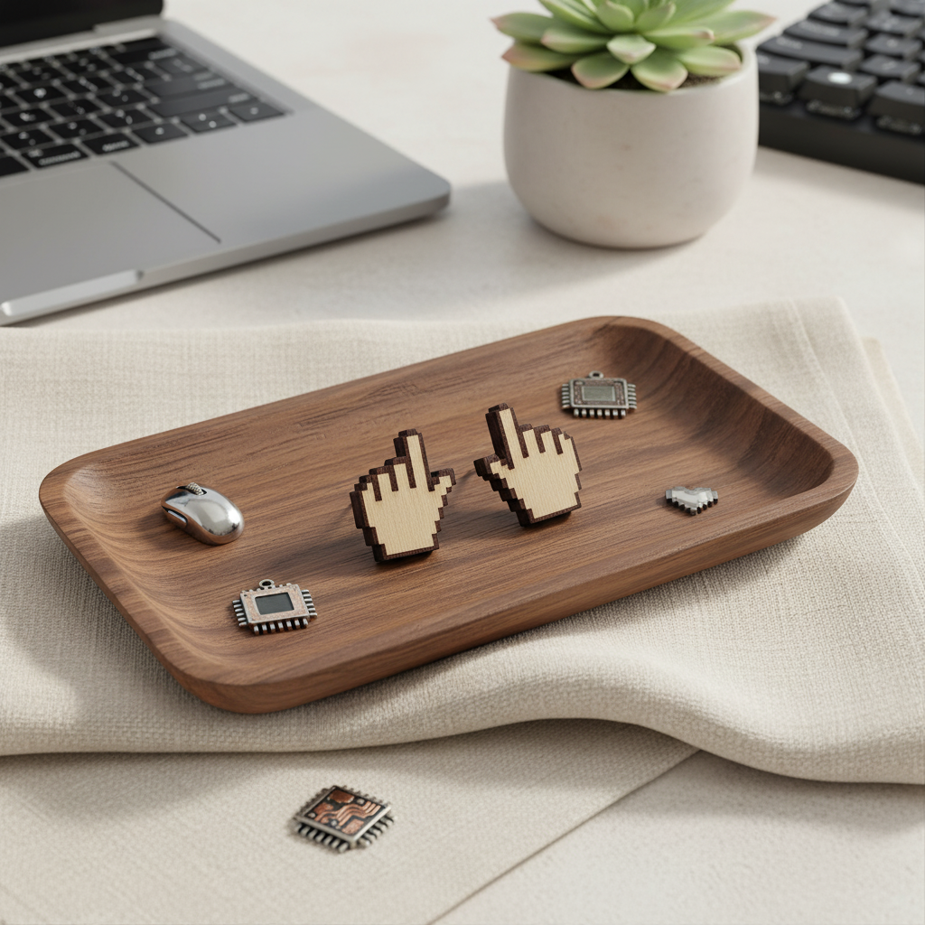 Zeigefinger Holz Ohrringe