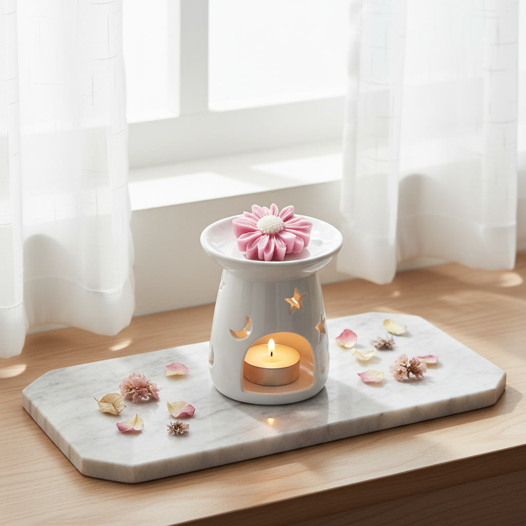 Duftlampe mit Blumen Duftmelt