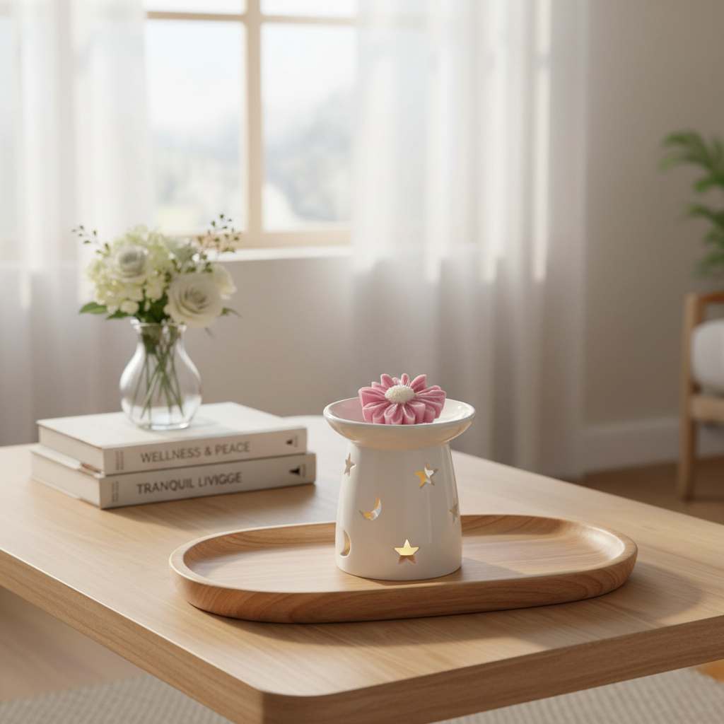 Duftlampe mit Blumen Duftmelt