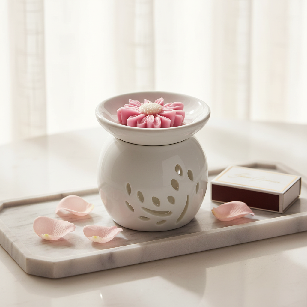 Duftlampe mit Blumen Duftmelt