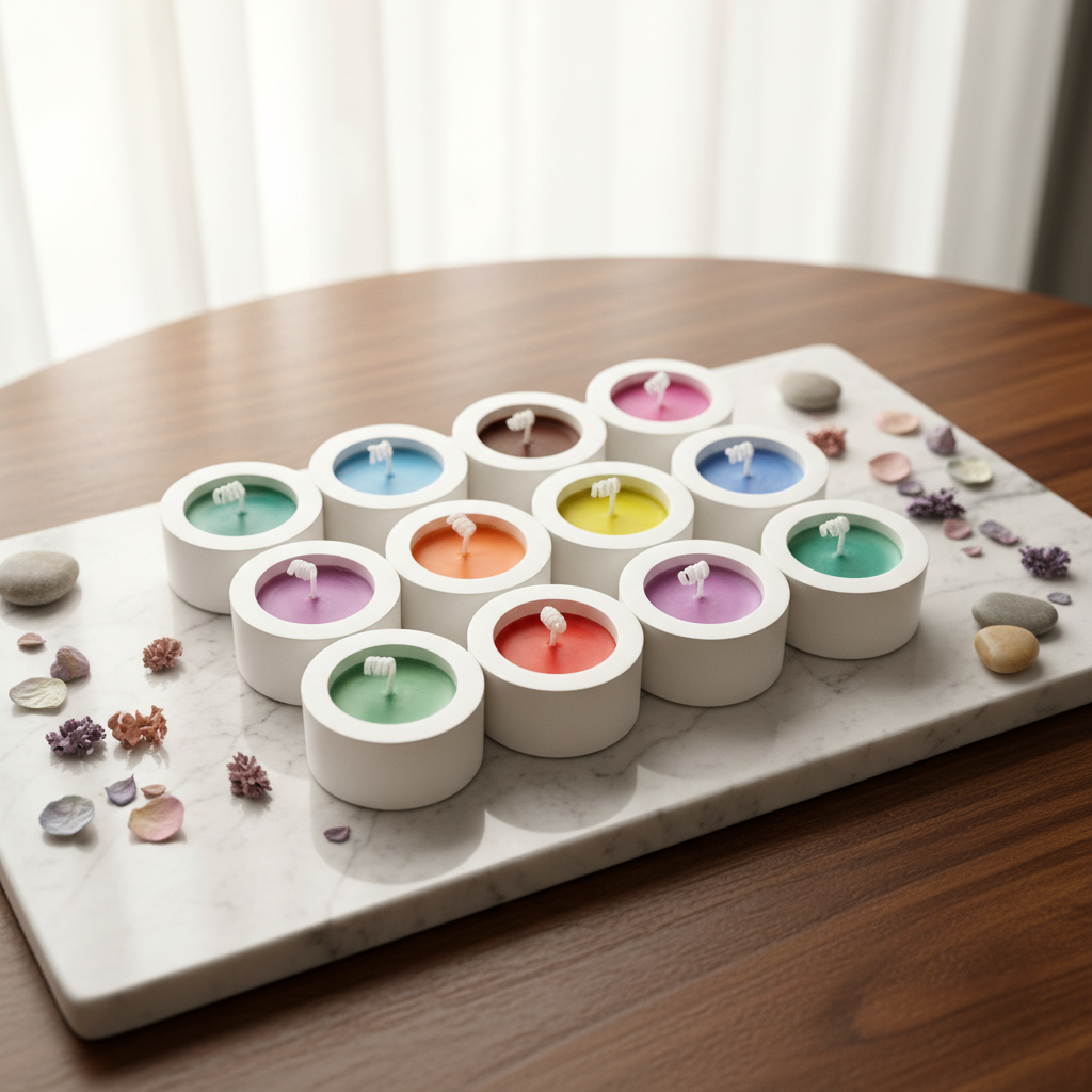 kleine bunte Geschenkkerzen aus Sojawachs