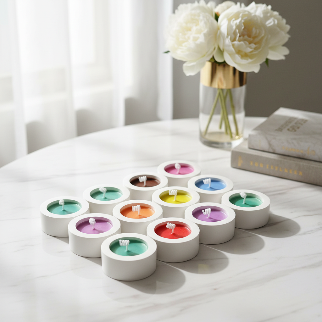 kleine bunte Geschenkkerzen aus Sojawachs