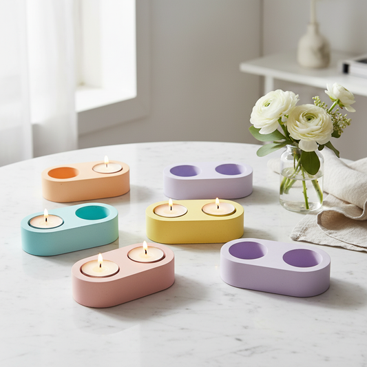 Pastell bunte Teelichthalter