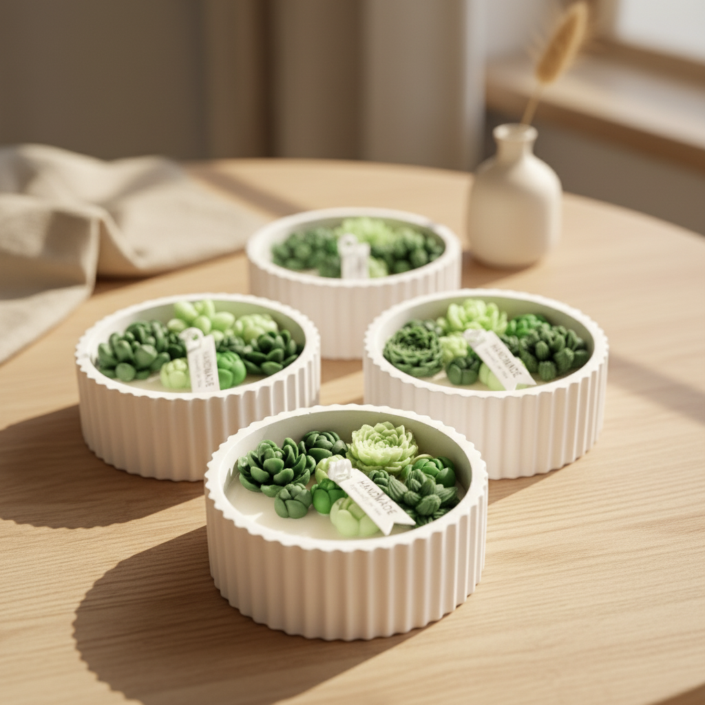 vegane Sojakerze Sukkulenten