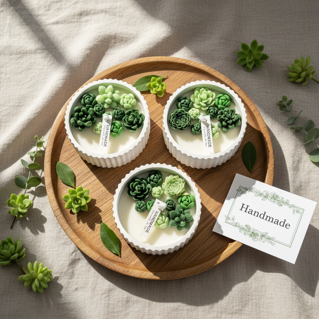 vegane Sojakerze Sukkulenten