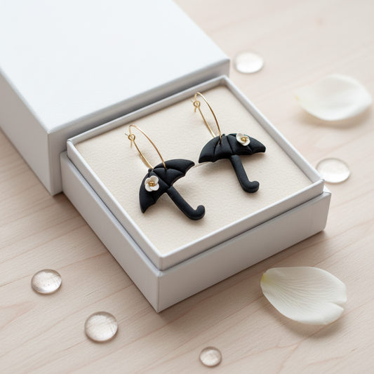 Ohrringe Schirm mit Blumen