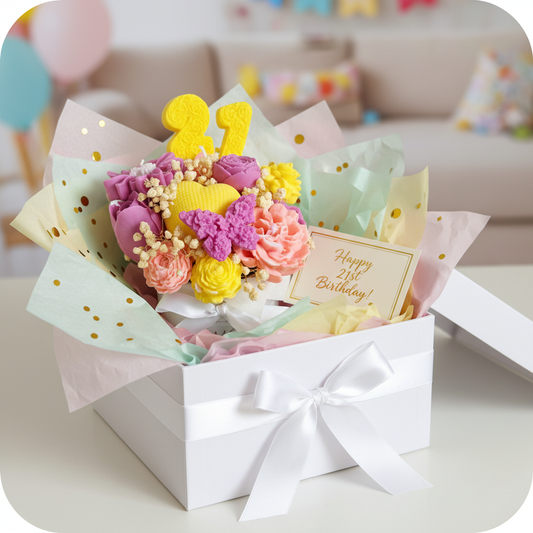 Geburtstag  Blumenbouquet aus Kerzen