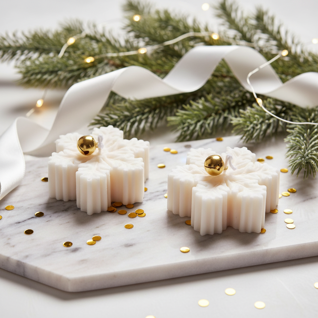 Weihnachtskerze Schneeflocke