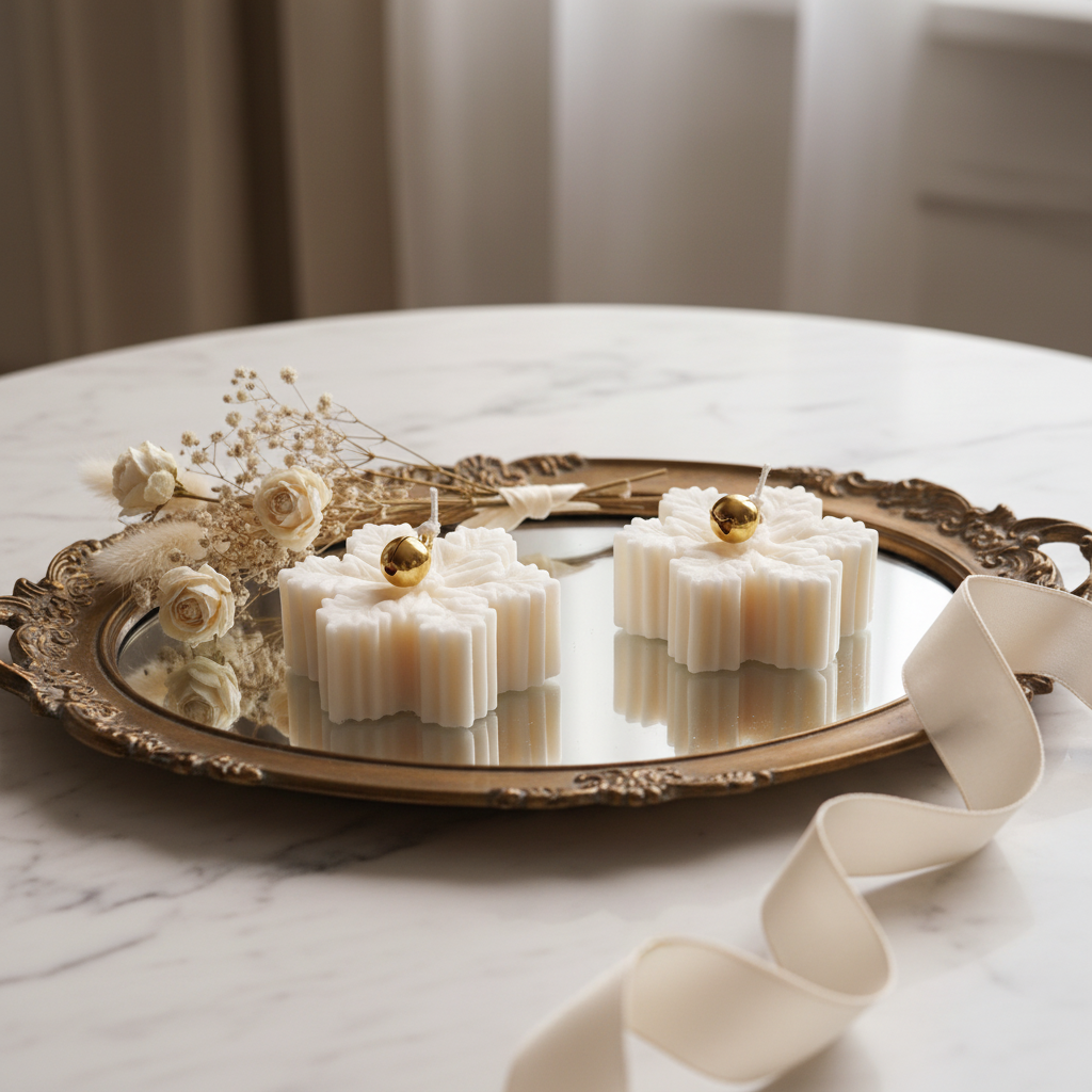 Weihnachtskerze Schneeflocke