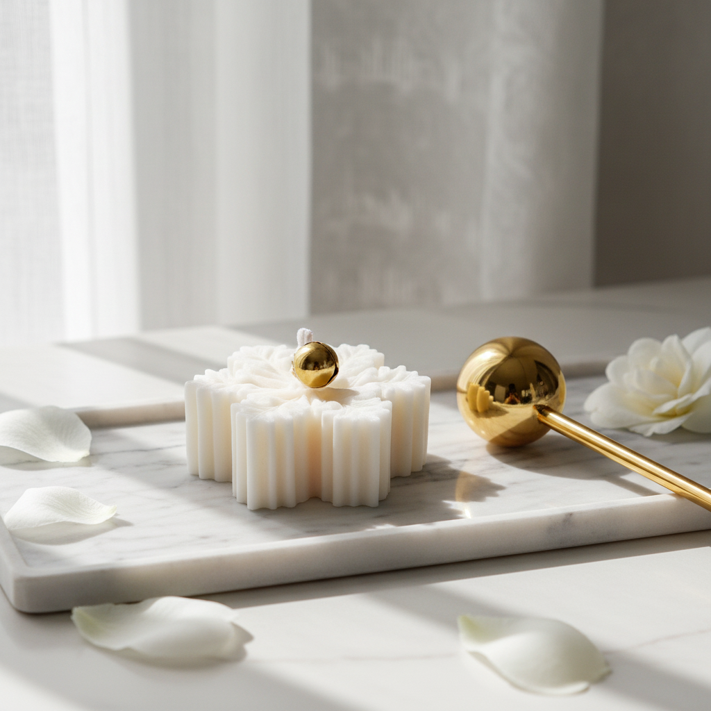 Weihnachtskerze Schneeflocke