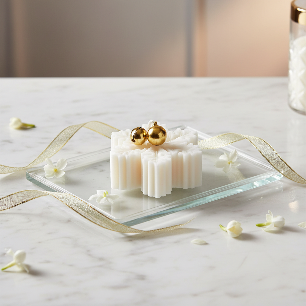 Weihnachtskerze Schneeflocke