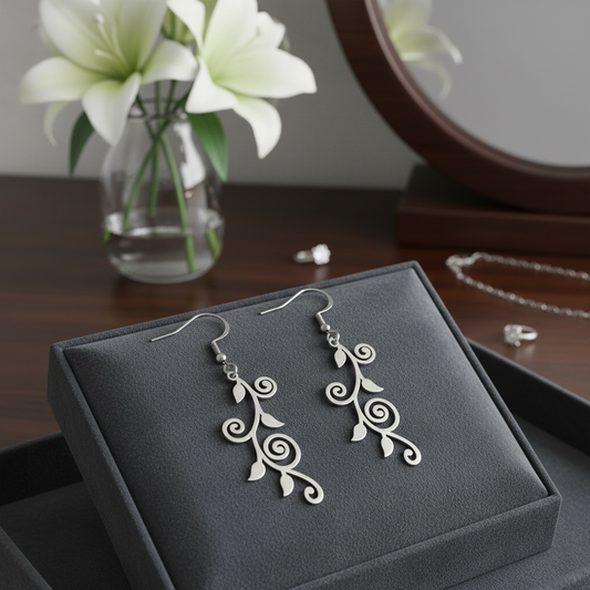 Silberfarbene Edelstahl Ohrringe