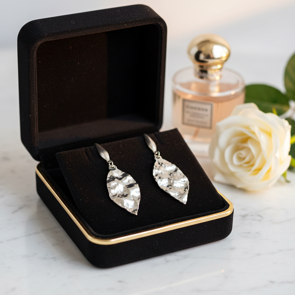 Silberfarbene Edelstahl Ohrringe