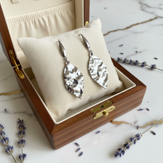 Silberfarbene Edelstahl Ohrringe