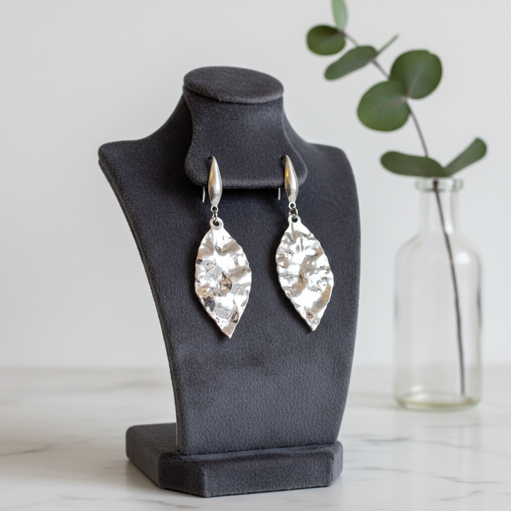 Silberfarbene Edelstahl Ohrringe