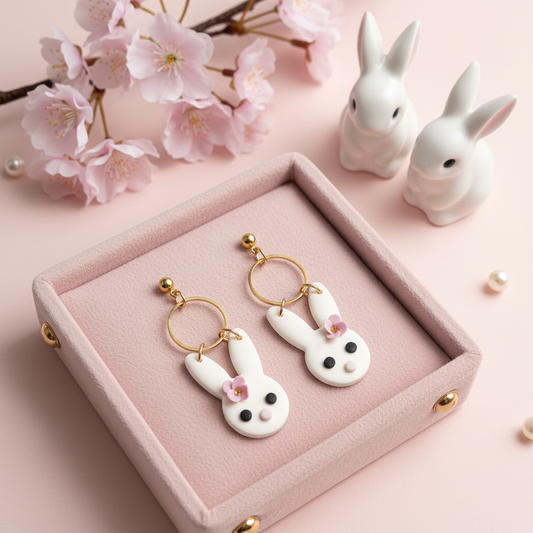 Ohrstecker blumiger Hase