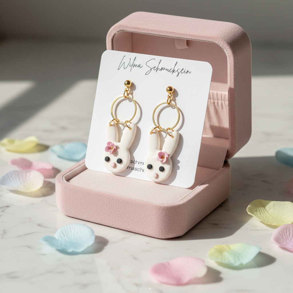 Ohrstecker blumiger Hase