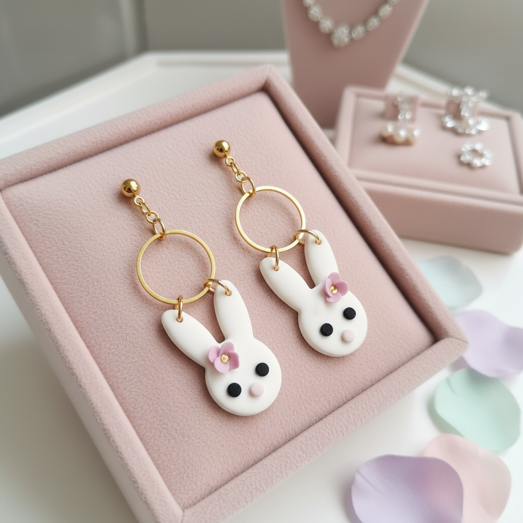 Ohrstecker blumiger Hase