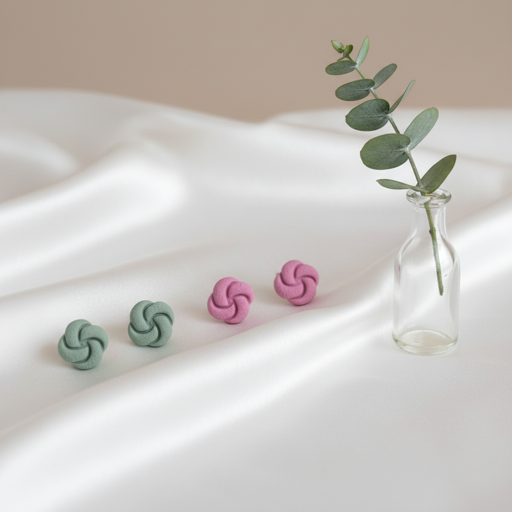 Polymer Clay Ohrstecker kleiner Knoten