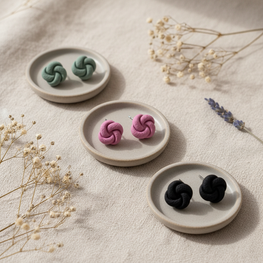 Polymer Clay Ohrstecker kleiner Knoten