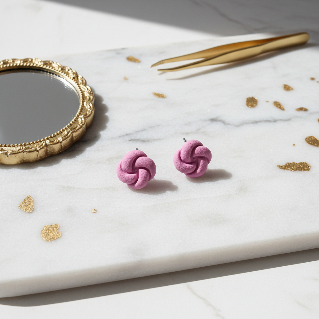 Polymer Clay Ohrstecker kleiner Knoten