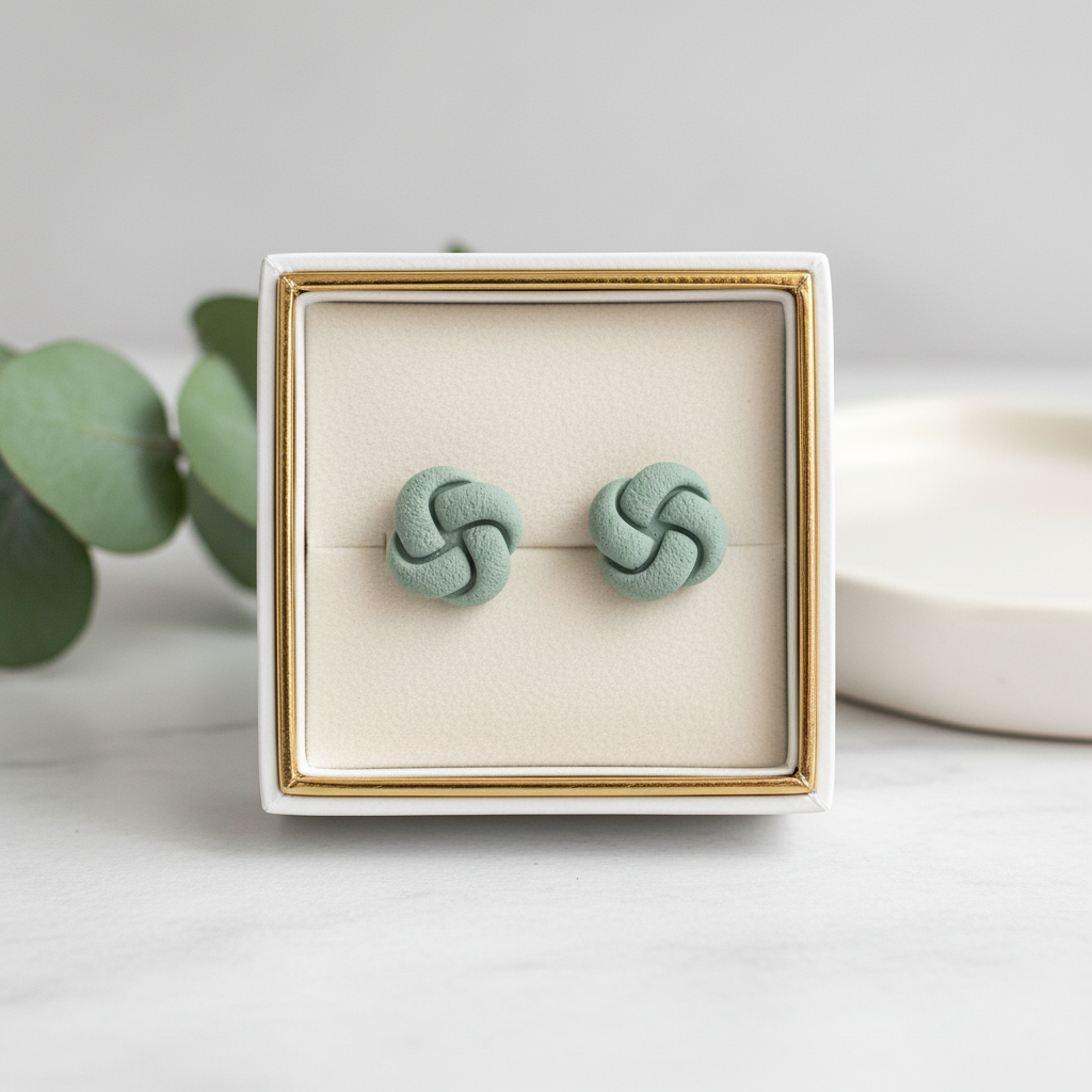 Polymer Clay Ohrstecker kleiner Knoten