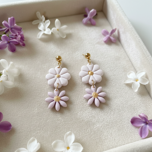 Blumen Polymer Clay Ohrringe