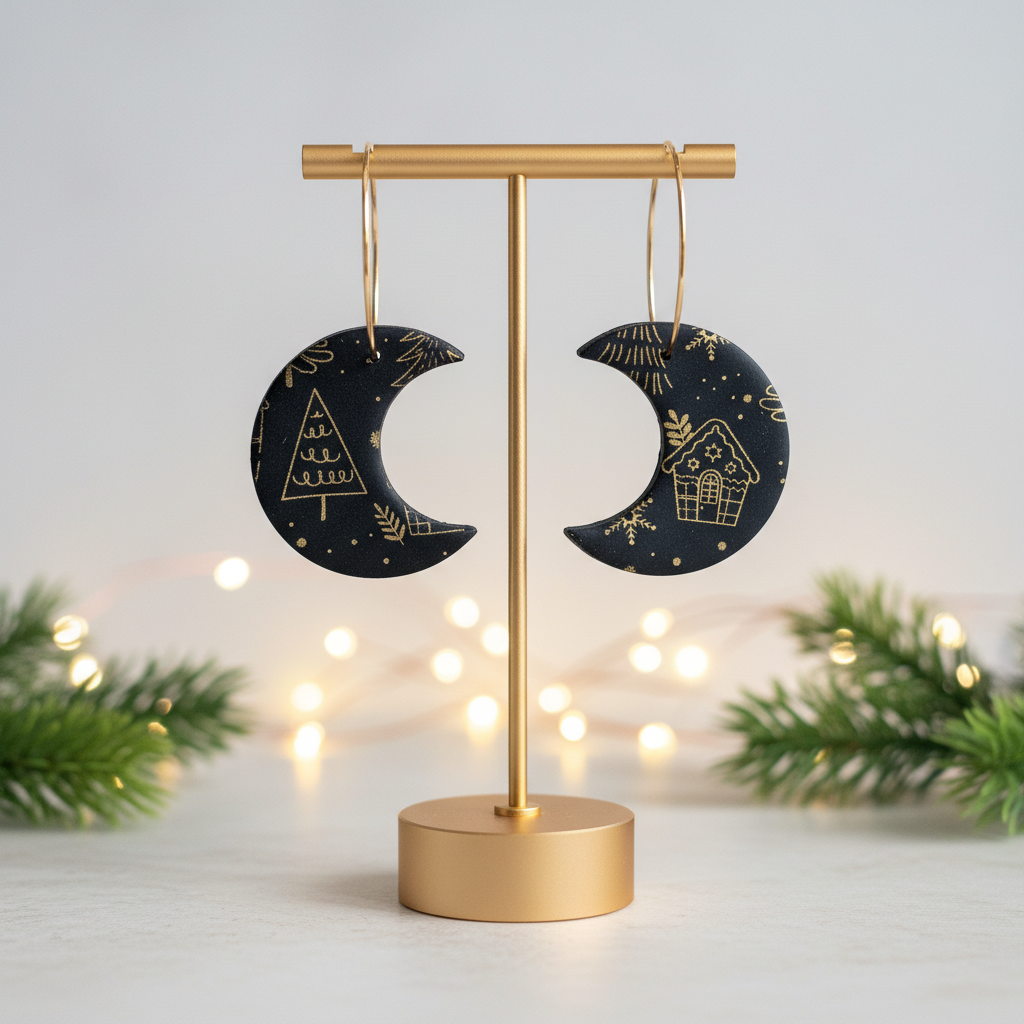 Mond Ohrringe Weihnachten