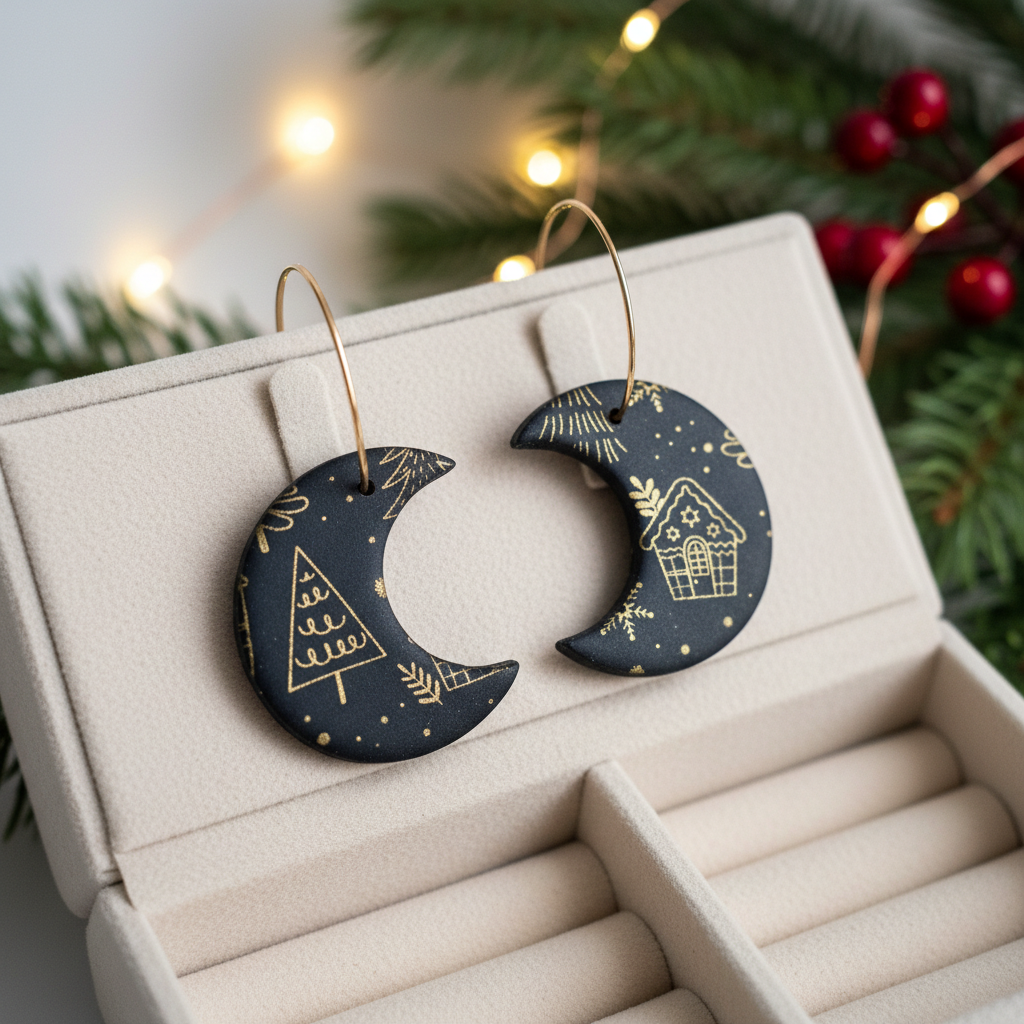 Mond Ohrringe Weihnachten