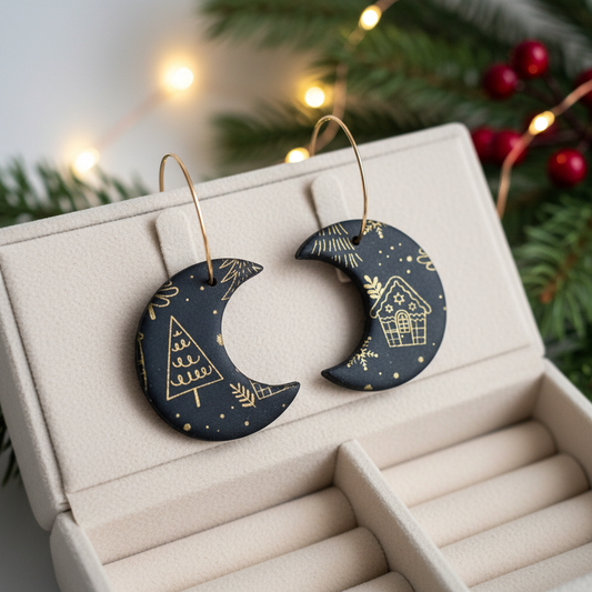 Mond Ohrringe Weihnachten