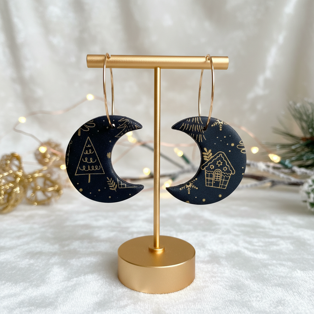 Mond Ohrringe Weihnachten