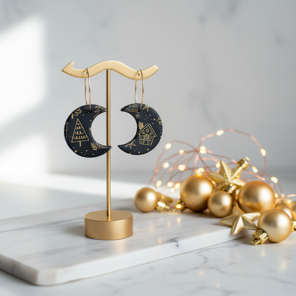 Mond Ohrringe Weihnachten