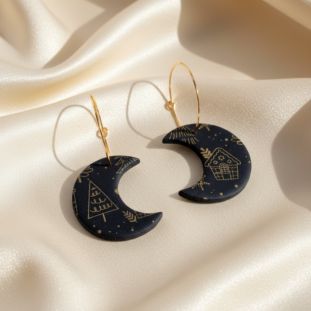 Mond Ohrringe Weihnachten