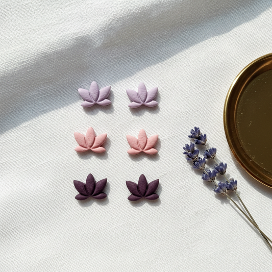 Polymer Clay Ohrstecker Lotus