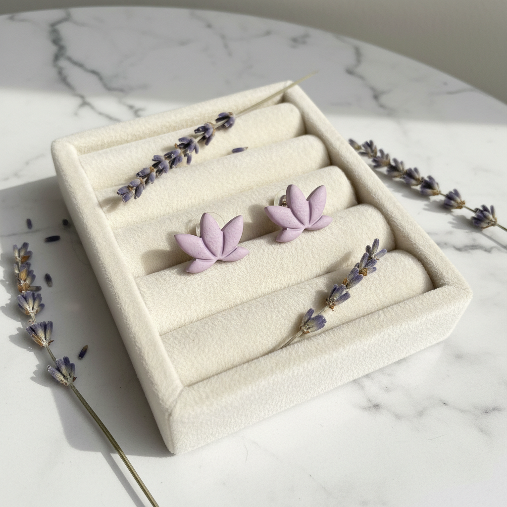 Polymer Clay Ohrstecker Lotus